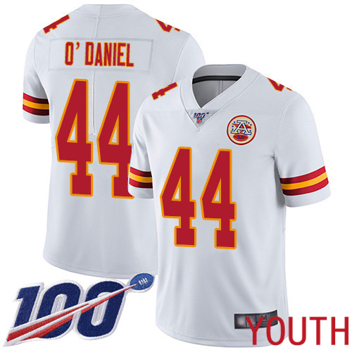 Youth Kansas City Chiefs #44 ODaniel Dorian White Vapor Untouchable Limited Player 100th Season Nike NFL Jersey->nfl t-shirts->Sports Accessory